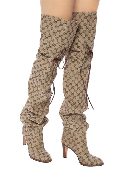 high heel gucci boot|gucci monogram thigh high boots.